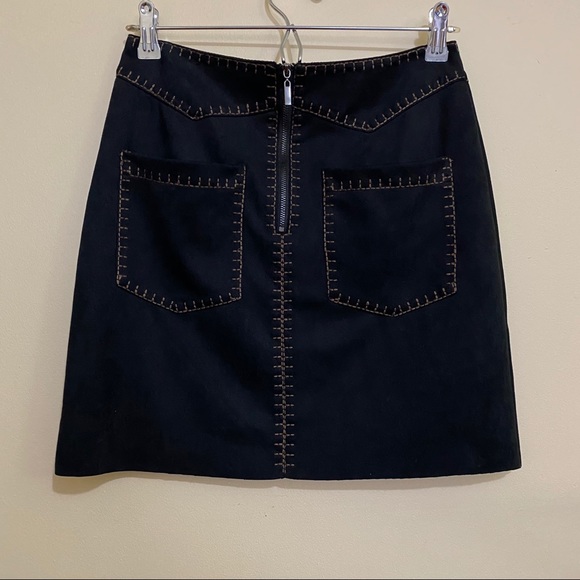 NWOT Zara Faux Suede Black Mini Skirt - Picture 2 of 5